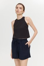 SIENNA PAPERBAG DRAWSTRING LINEN SHORTS