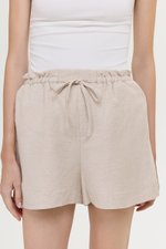 SIENNA PAPERBAG DRAWSTRING LINEN SHORTS