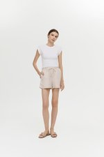SIENNA PAPERBAG DRAWSTRING LINEN SHORTS