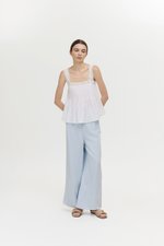FIONA LACE TRIM PINTUCK TOP