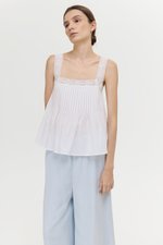 FIONA LACE TRIM PINTUCK TOP