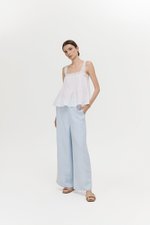 FIONA LACE TRIM PINTUCK TOP