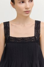 FIONA LACE TRIM PINTUCK TOP