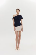 WINNIE ASYMMETRIC OFF SHOULDER RUCHED TOP