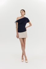 WINNIE ASYMMETRIC OFF SHOULDER RUCHED TOP
