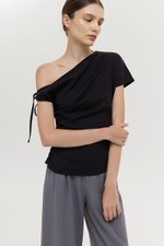 WINNIE ASYMMETRIC OFF SHOULDER RUCHED TOP