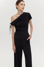 WINNIE ASYMMETRIC OFF SHOULDER RUCHED TOP