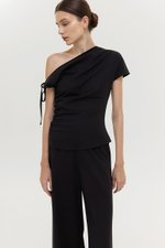 WINNIE ASYMMETRIC OFF SHOULDER RUCHED TOP