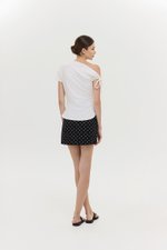 WINNIE ASYMMETRIC OFF SHOULDER RUCHED TOP