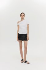 WINNIE ASYMMETRIC OFF SHOULDER RUCHED TOP