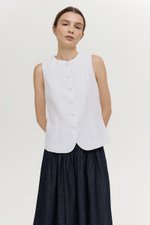 RAYEN LINEN BUTTONDOWN VEST TOP