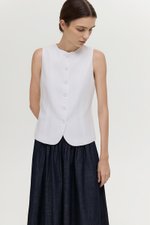 RAYEN LINEN BUTTONDOWN VEST TOP