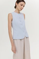 RAYEN LINEN BUTTONDOWN VEST TOP