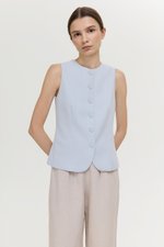 RAYEN LINEN BUTTONDOWN VEST TOP
