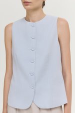 RAYEN LINEN BUTTONDOWN VEST TOP