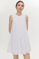 AVELIE PLEATED COTTON MINI DRESS