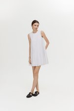 AVELIE PLEATED COTTON MINI DRESS