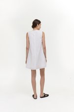AVELIE PLEATED COTTON MINI DRESS