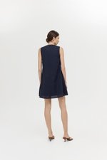 AVELIE PLEATED COTTON MINI DRESS
