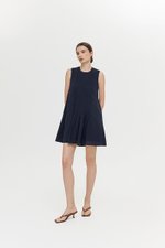 AVELIE PLEATED COTTON MINI DRESS