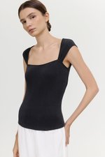 LIONA PADDED SWEETHEART RIBBED TOP