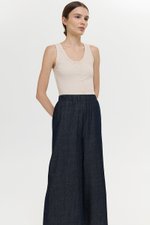 HARLOW WIDE LEG SOFT DENIM PANTS (PETITE)