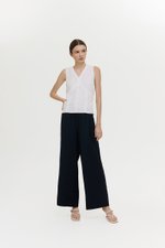 NELLIE CROCHET TRIM TIE BACK LINEN TOP