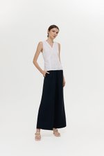 NELLIE CROCHET TRIM TIE BACK LINEN TOP