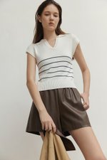 BRISTOL POLO STRIPED KNIT TOP
