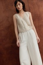 CALIA TIE WRAP LINEN TOP