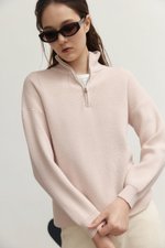 GENEVA HALF ZIP KNIT SWEATER