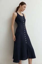 WENDELL SCOOP NECK BUTTONDOWN DRESS