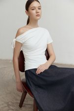 WINNIE ASYMMETRIC OFF SHOULDER RUCHED TOP