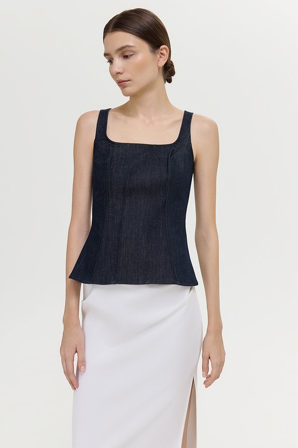 REIKA PANELLED DENIM TOP