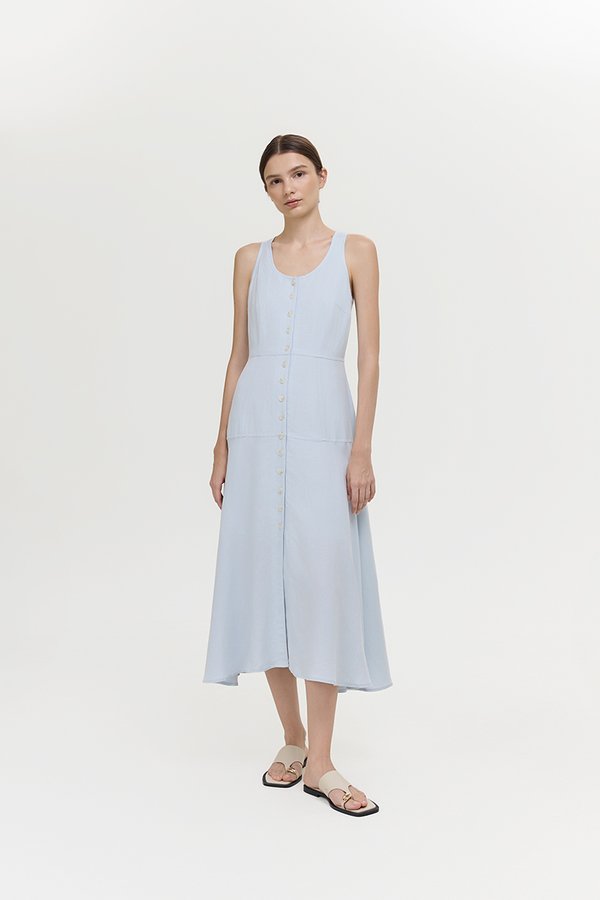 WENDELL SCOOP NECK BUTTONDOWN DRESS