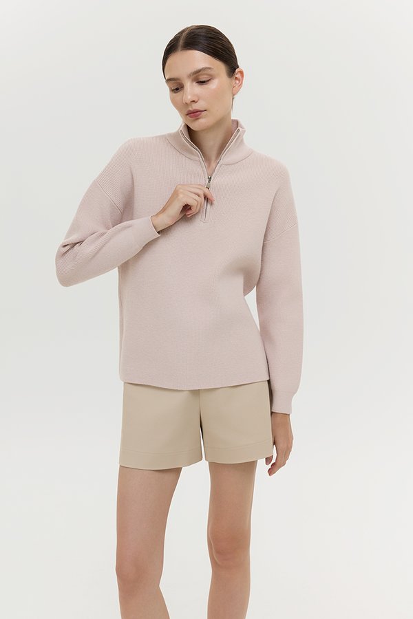 GENEVA HALF ZIP KNIT SWEATER
