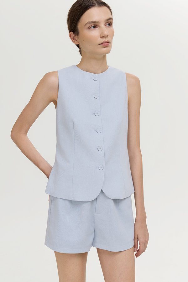 RAYEN LINEN BUTTONDOWN VEST TOP