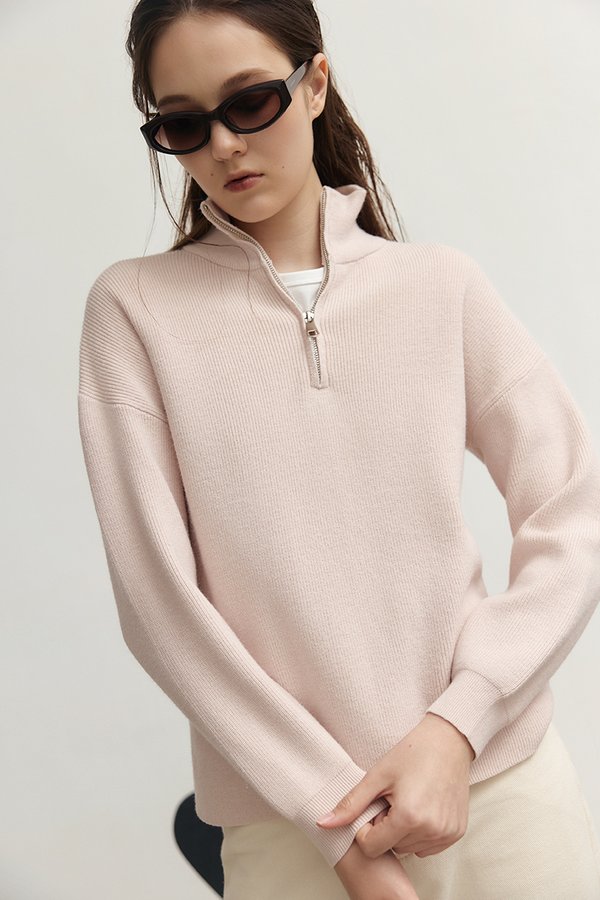 GENEVA HALF ZIP KNIT SWEATER