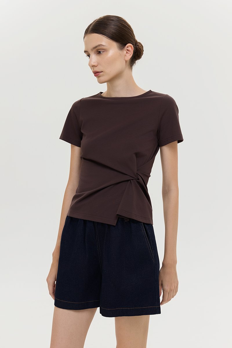 KATHLYN ASYMMETRIC KNOT TOP