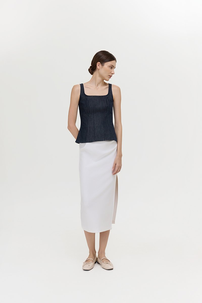 REIKA PANELLED DENIM TOP