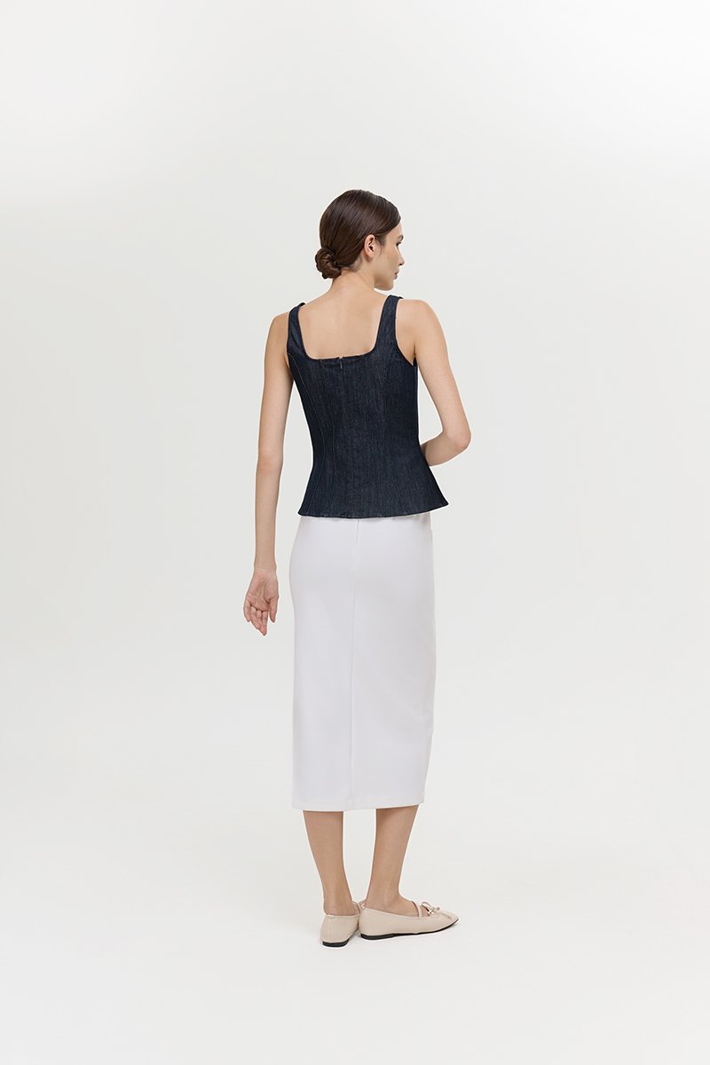 REIKA PANELLED DENIM TOP