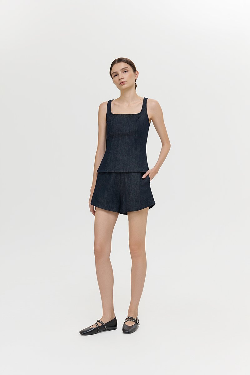 REIKA PANELLED DENIM TOP