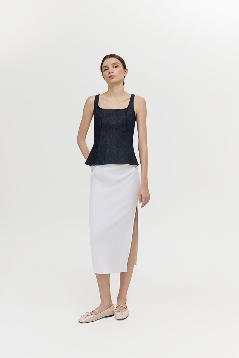 REIKA PANELLED DENIM TOP