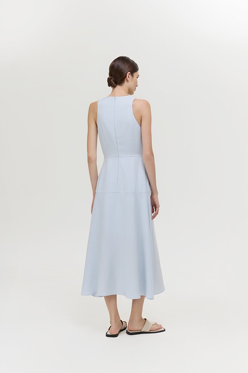 WENDELL SCOOP NECK BUTTONDOWN DRESS