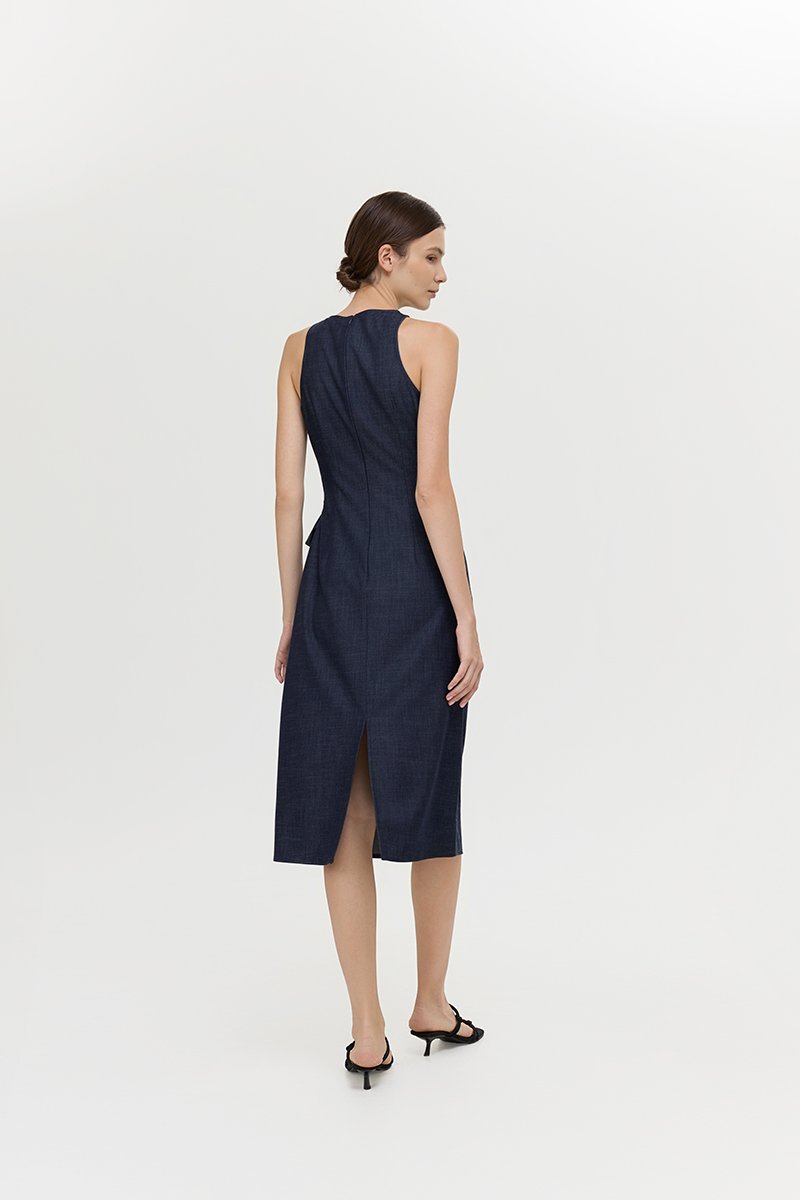 GEORGINE TIE WAIST SOFT DENIM DRESS
