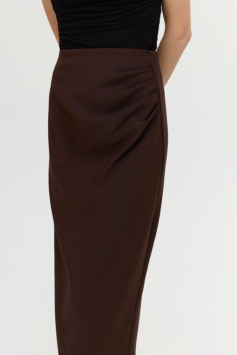 ELEORA PLEATED PENCIL SKIRT