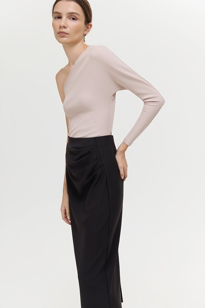 ELEORA PLEATED PENCIL SKIRT