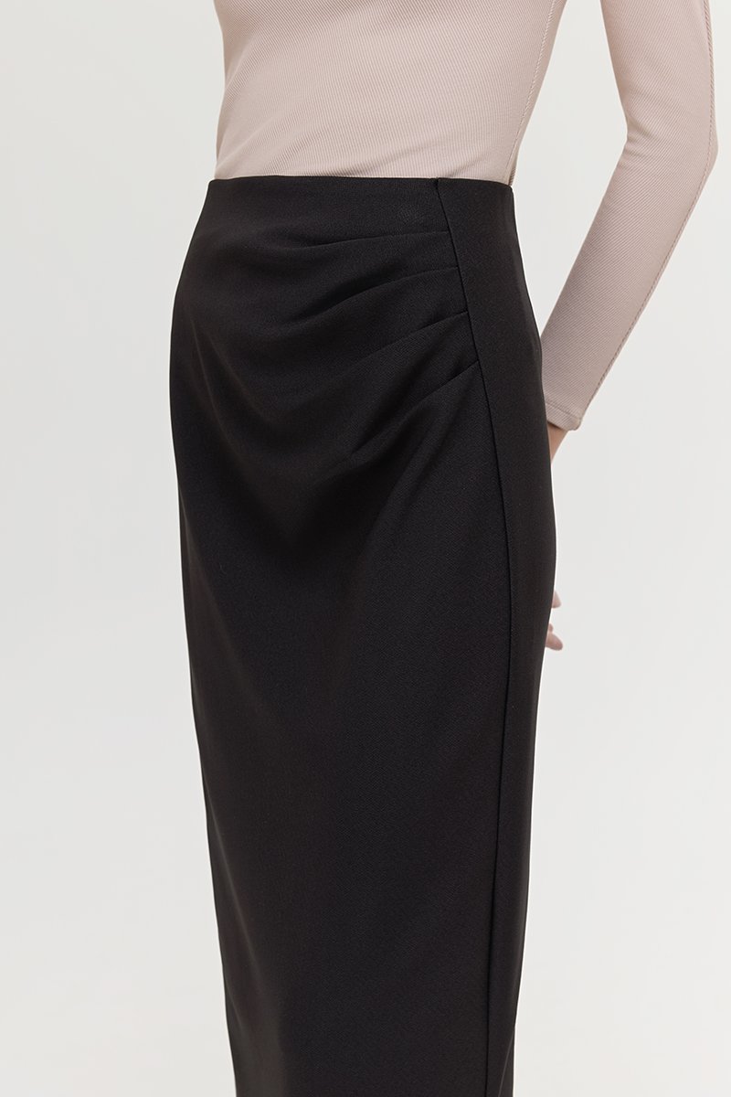 ELEORA PLEATED PENCIL SKIRT