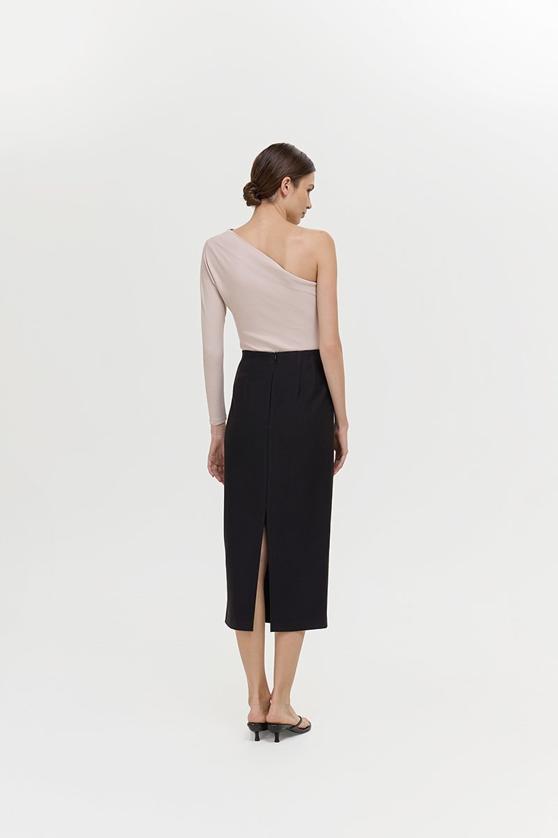 ELEORA PLEATED PENCIL SKIRT