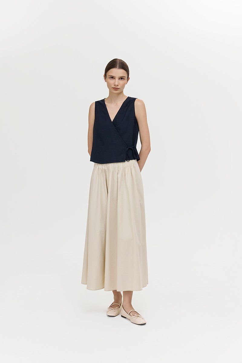 CALIA TIE WRAP LINEN TOP